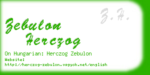 zebulon herczog business card